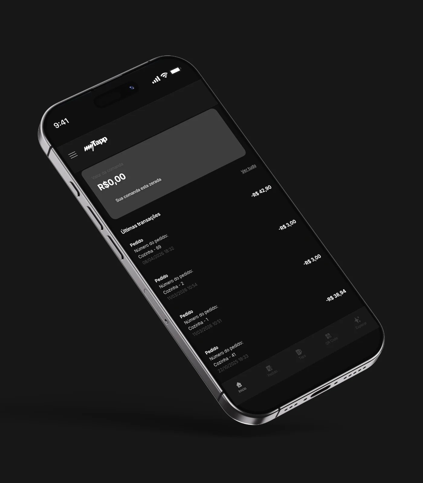 Tela do app saldo, consumo e recarga